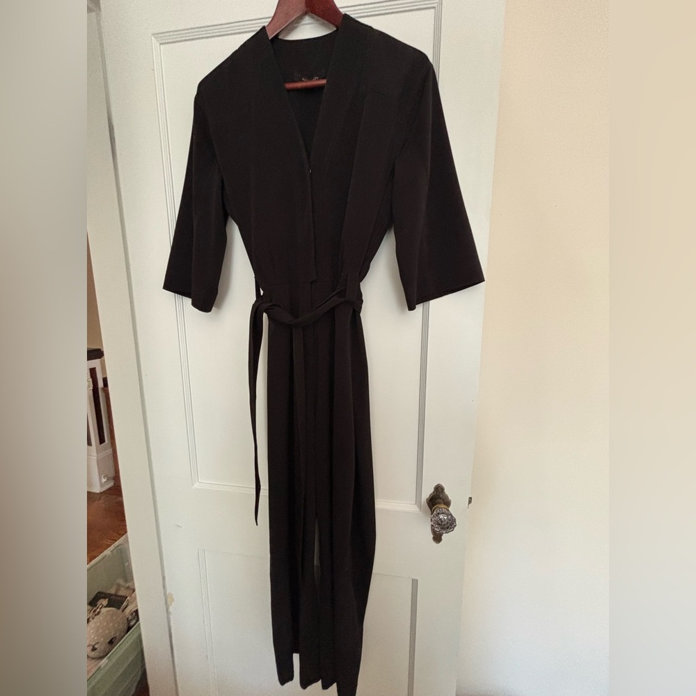 All Saints Classic Black Cropped Jumpsuit